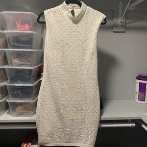 Off White (color ) Heavy Beaded Embellished Dress